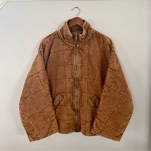 NWT Free People Dolman Sleeve Quilted Jacket Women’s Small Toasted Coconut Brown